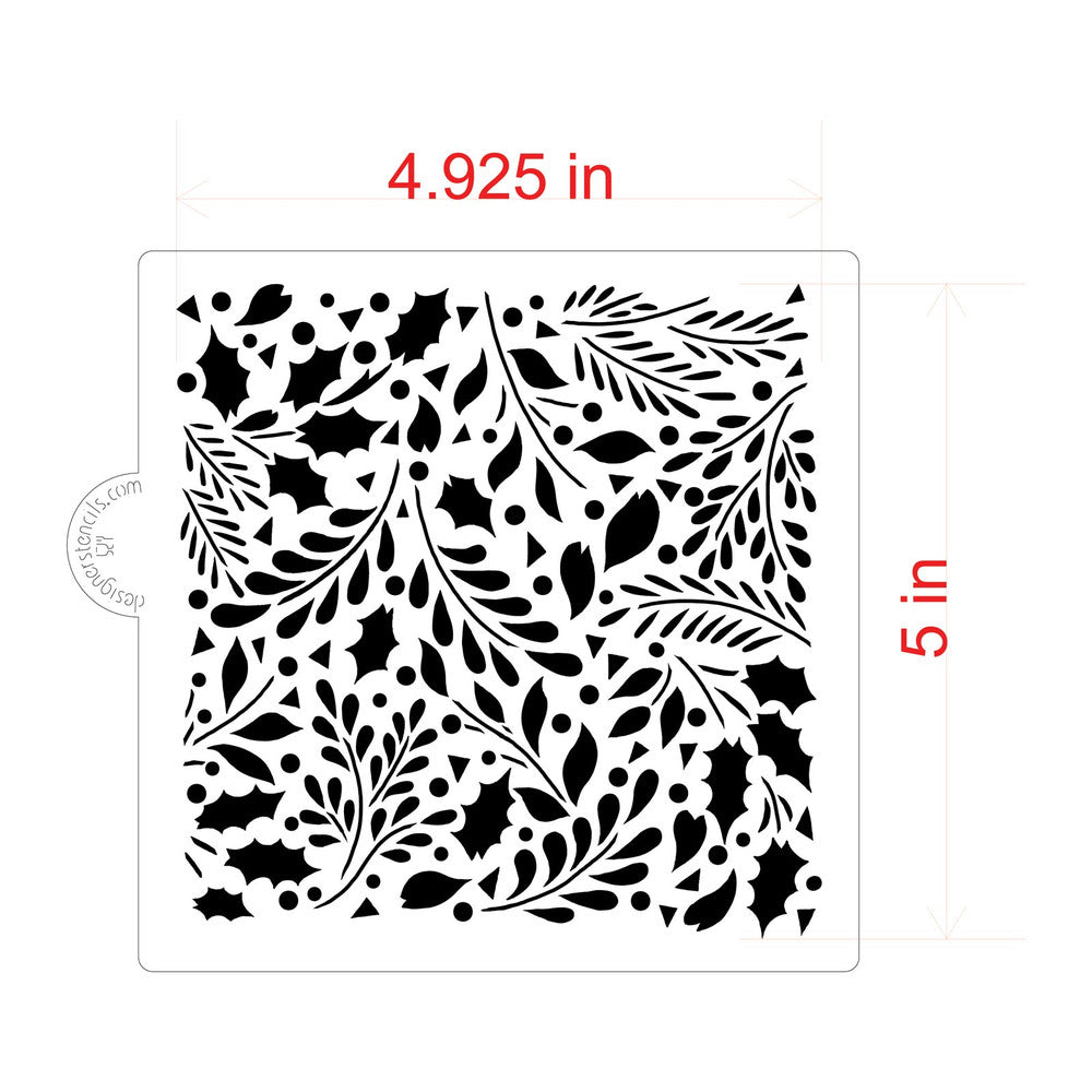 Winter Greenery Cookie Stencil by Designer Stencils