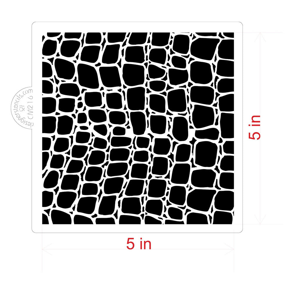 Crocodile Skin Cookie Stencil by Designer Stencils | Dimensions