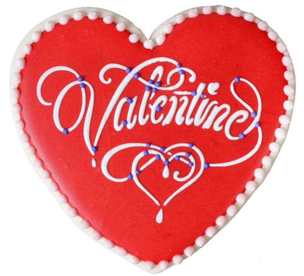 Heart Shaped cookie using the Be My Valentine Heart Shaped Cookie Stencil Set by Designer Stencils