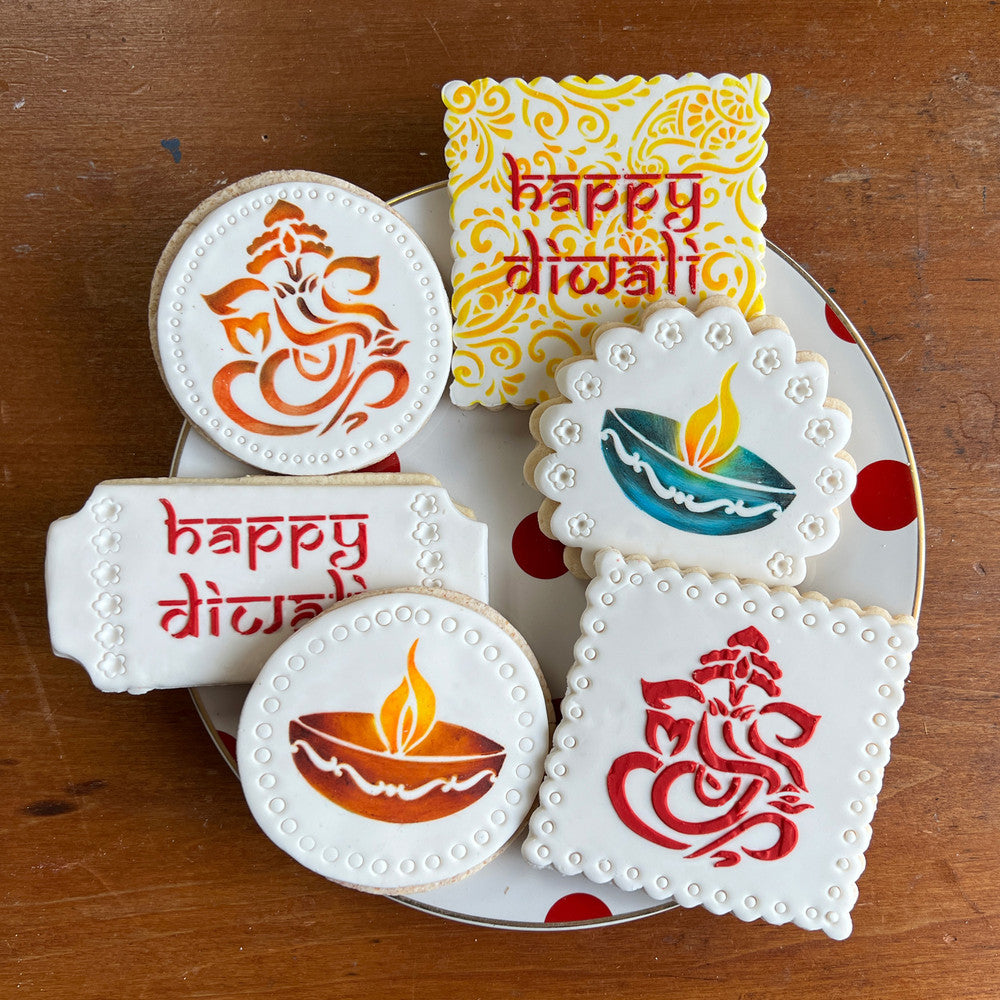 Diwali Round Cookie Stencil Set by Designer Stencils