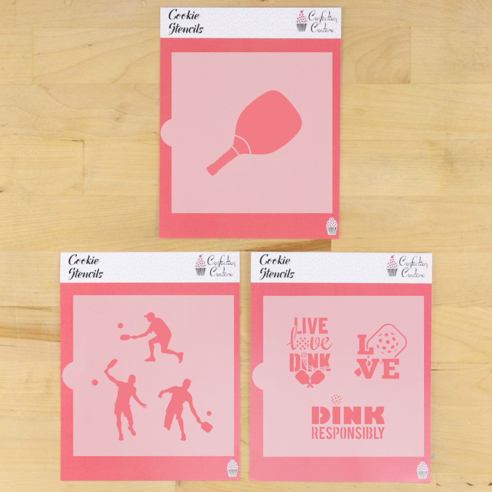 Men's Pickleball Cookie Stencil Bundle