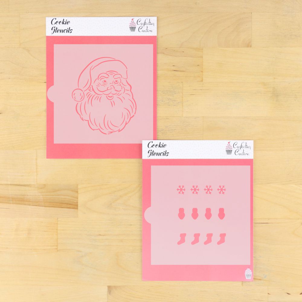 Santa PYO Cookie Stencil with Matching Paint Palette