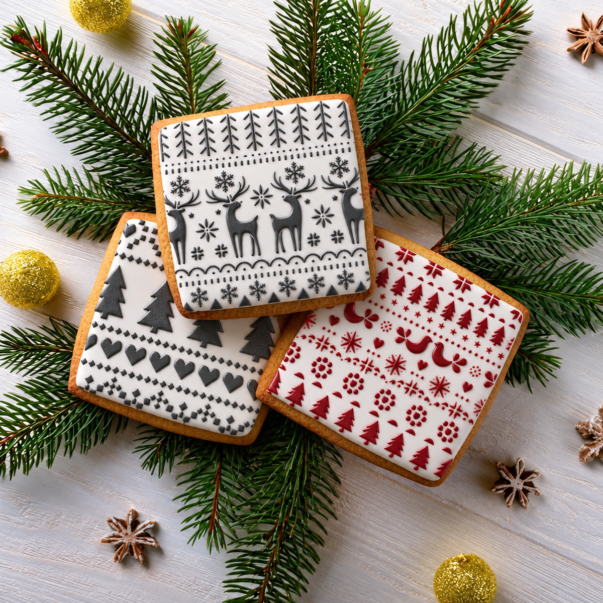 Fair Isle Backgrounds Cookie Stencil Value Bundle