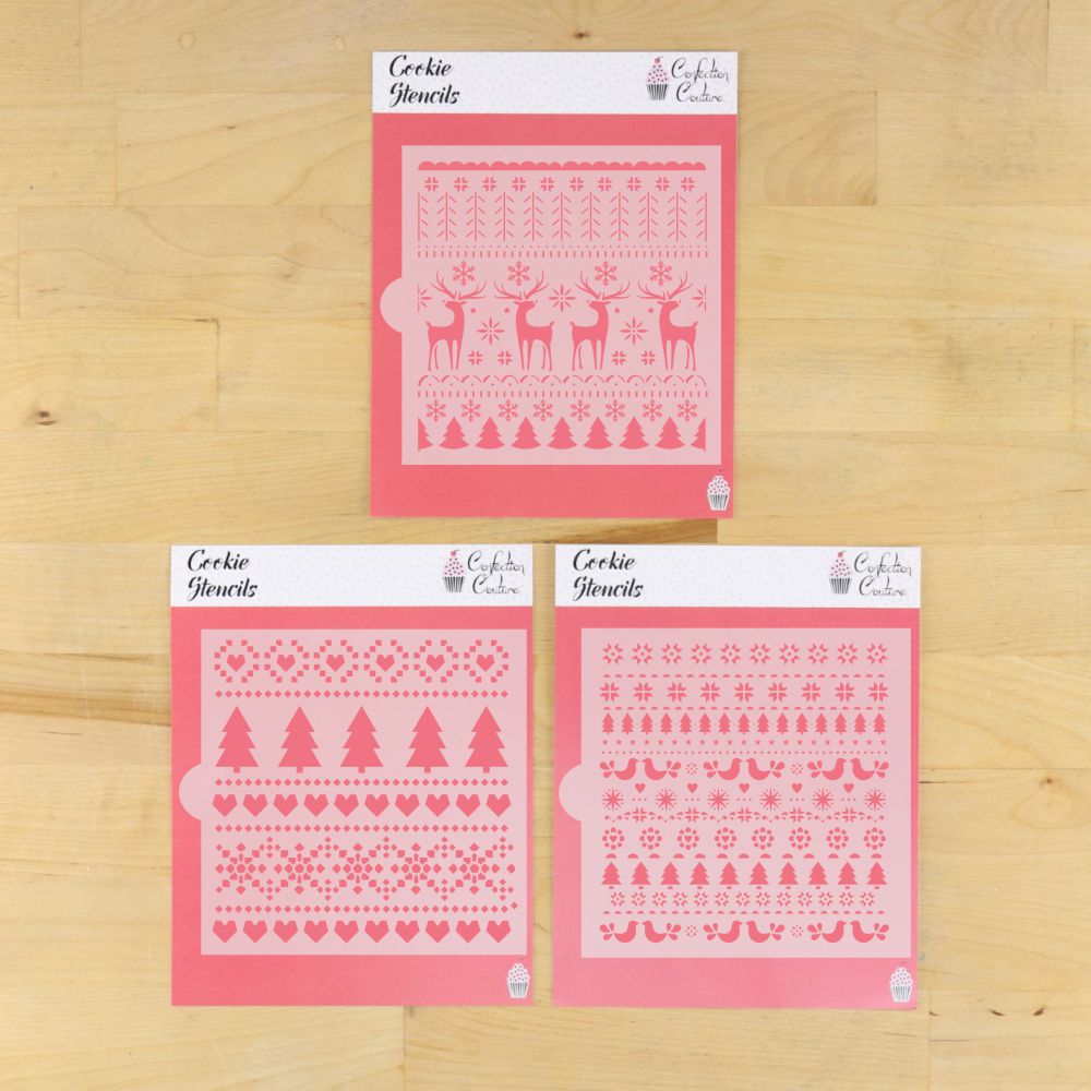 Fair Isle Backgrounds Cookie Stencil Value Bundle