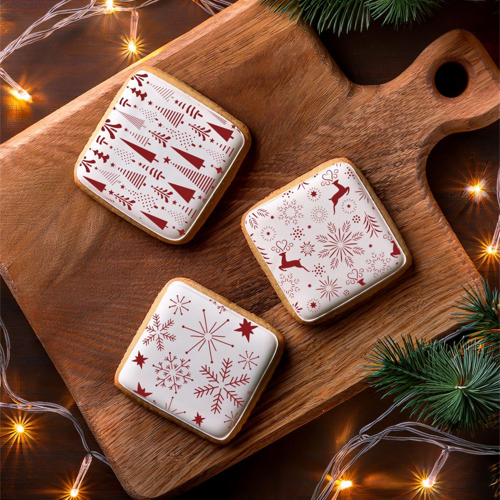 Christmas Cookies using the Christmas Backgrounds Cookie Stencil Value Bundle