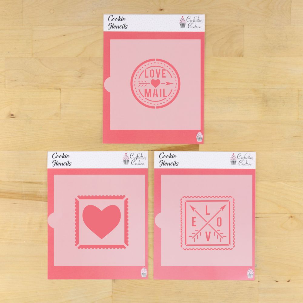 Valentine Stamps Cookie Stencil Bundle