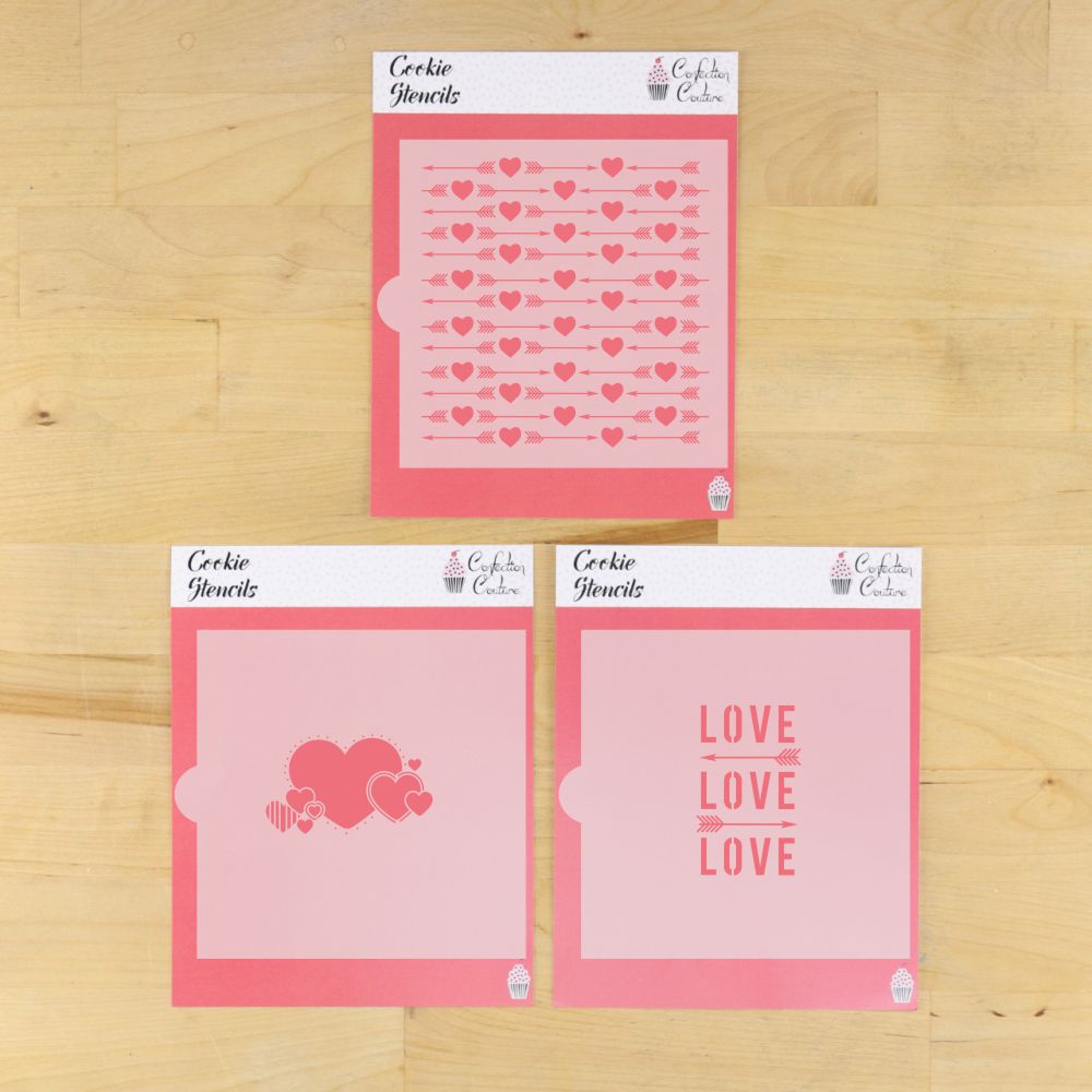 Valentine Arrows Cookie Stencil