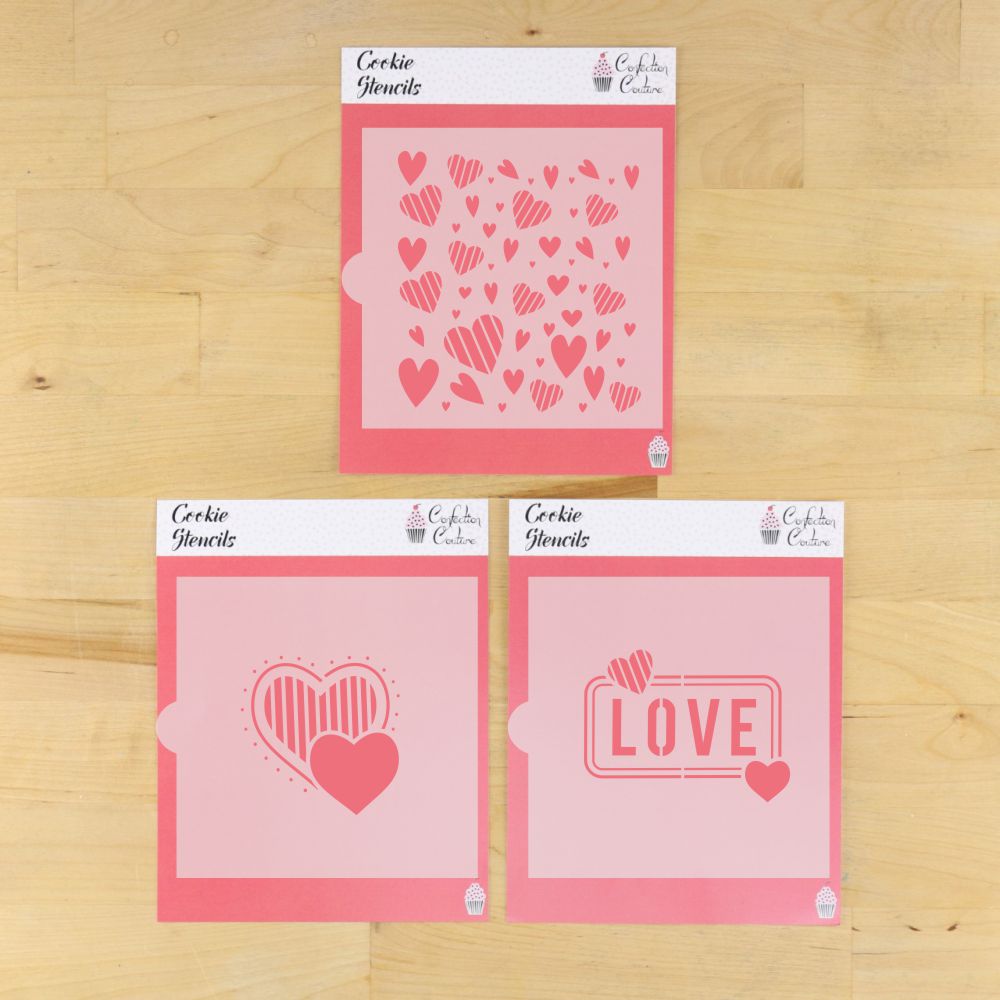 Valentine Hearts Cookie Stencil Bundle