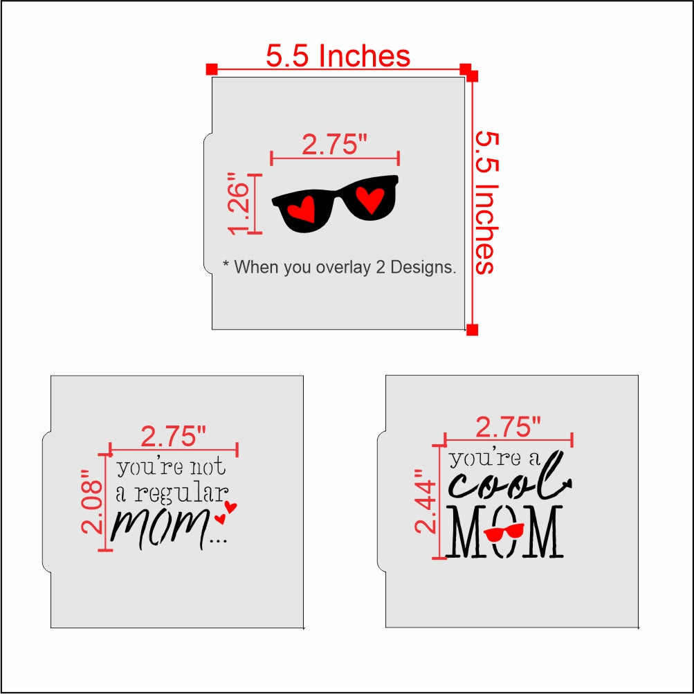 Cool Mom Cookie Stencil Bundle