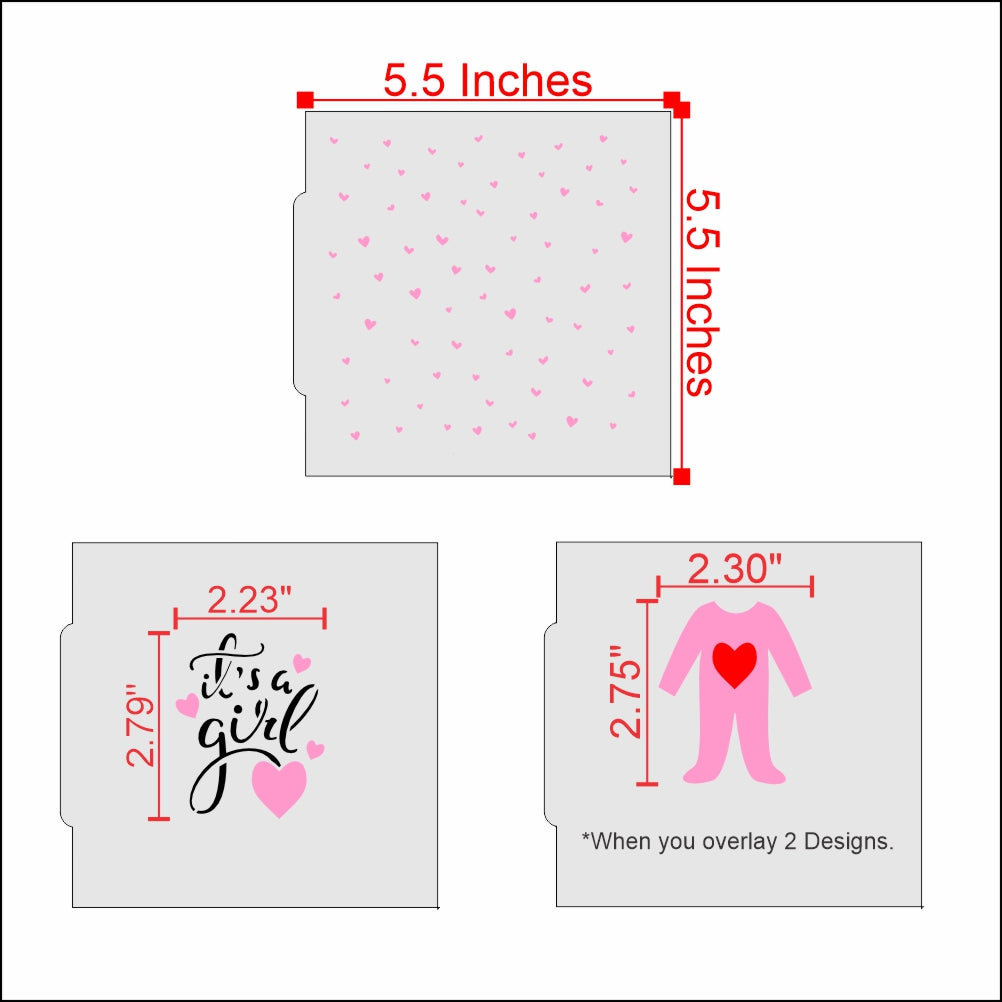 It's A Girl Cookie Stencil Bundle