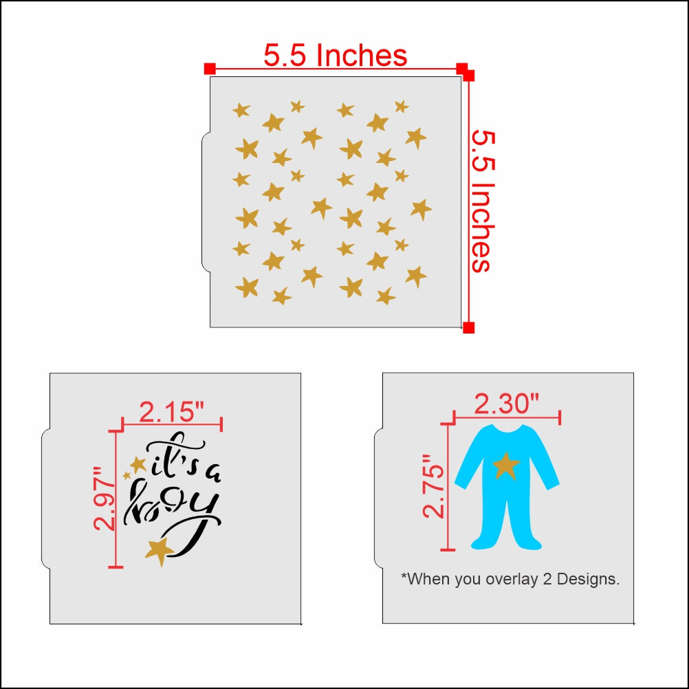 It's A Boy Cookie Stencil Bundle