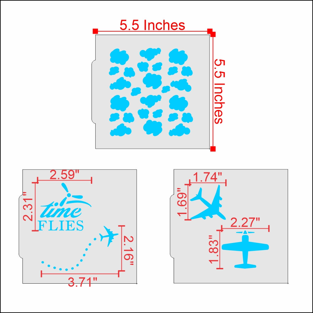 Planes Birthday Party Cookie Stencil Bundle