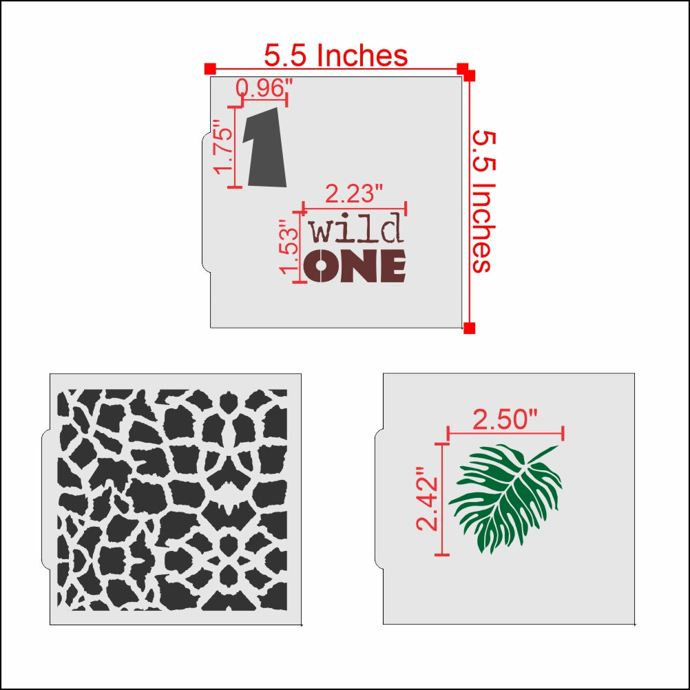 Wild One First Birthday Party Cookie Stencil Bundle