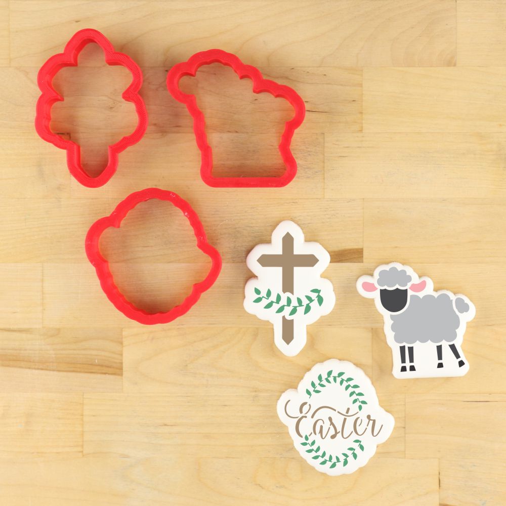 Religious Easter Cookie Stencils With Matching Cookie Cutters