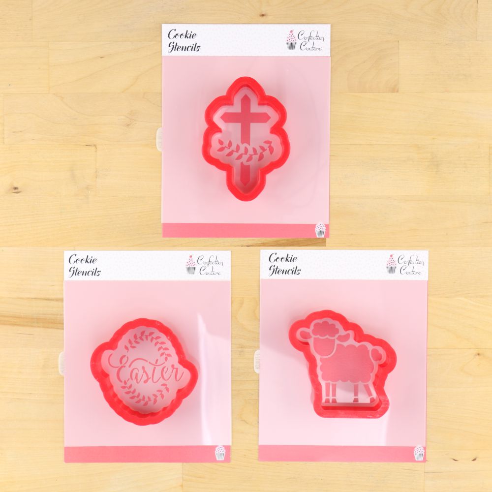 Religious Easter Cookie Stencils With Matching Cookie Cutters
