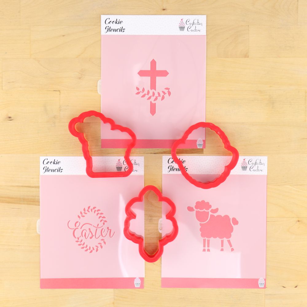 Religious Easter Cookie Stencils With Matching Cookie Cutters