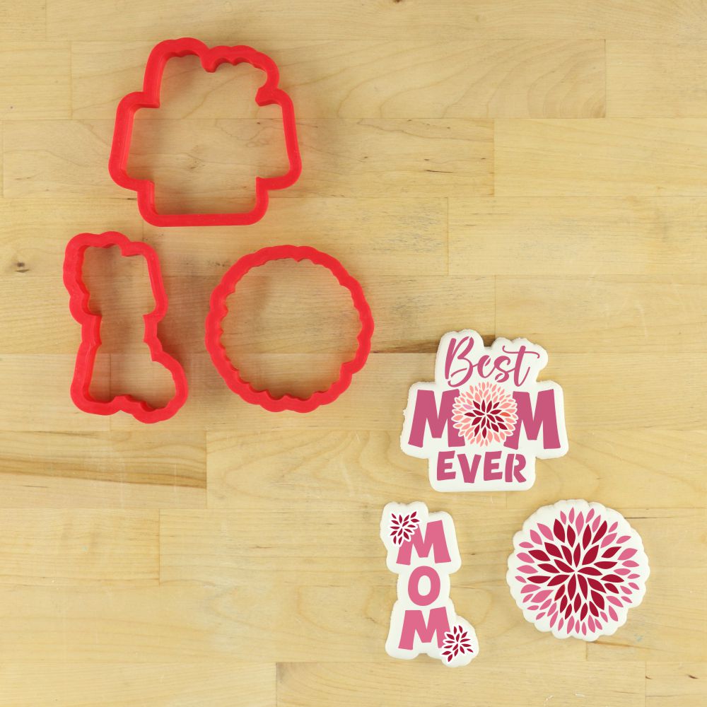 Chrysanthe-MOM Project Kit featuring cookie stencils and cutters for decorating cookies for mom.