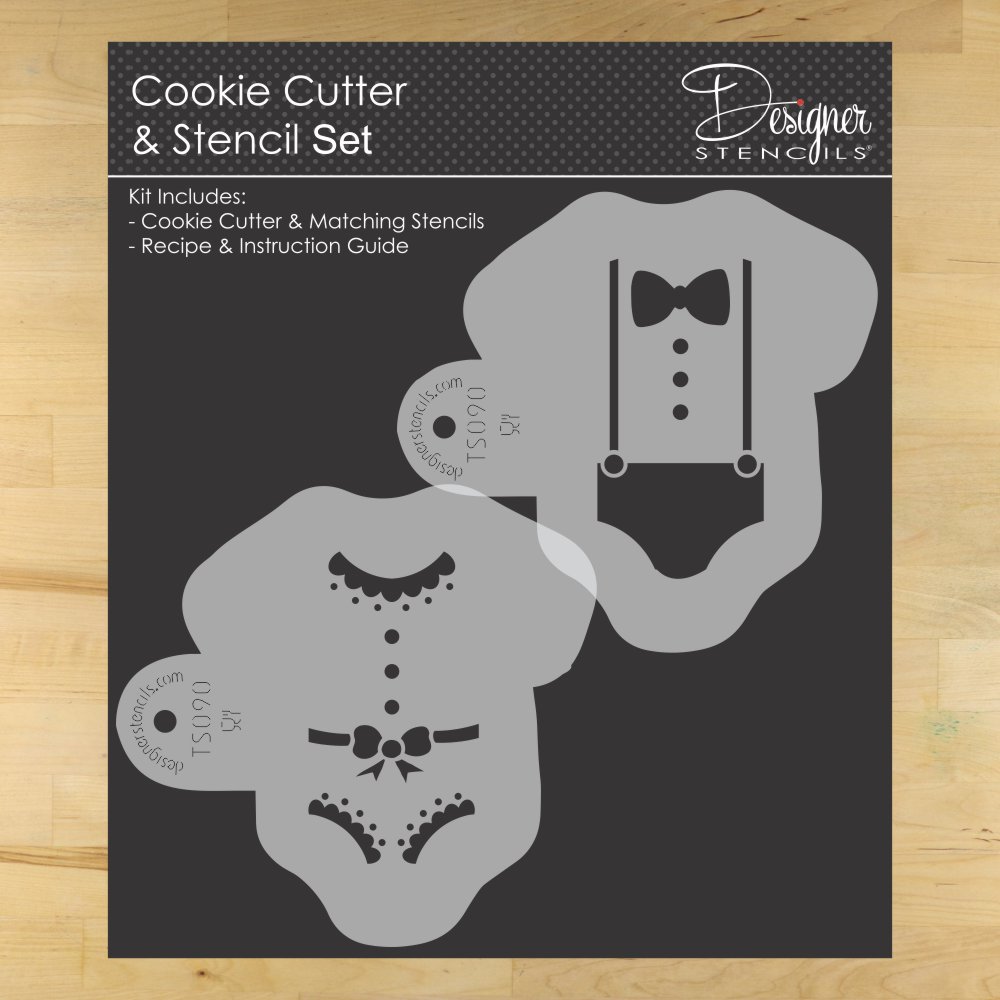 Baby Boy Girl Onesie Cookie Stencil and Cutter Set