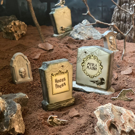 Tombstone Cookies decorated with Julia's Kitchen Club Halloween Tombstone Kit