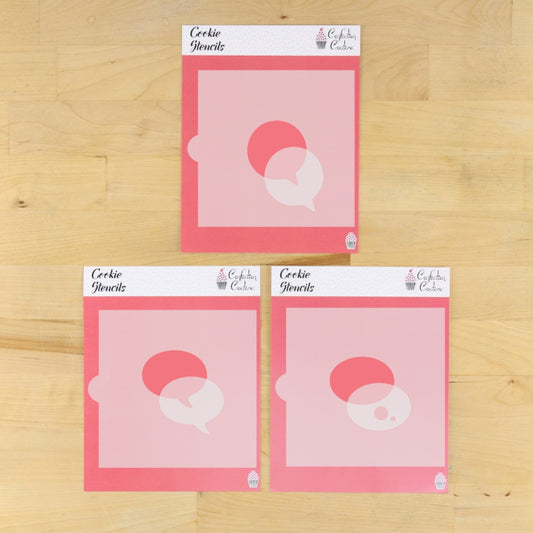 Speech Bubble 2 Blocker Stencils for Cookies