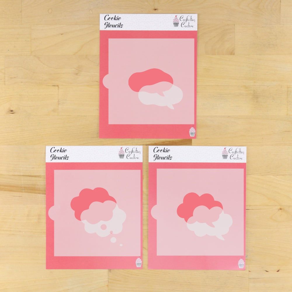Cloud Speech Bubble Blocker Stencils for Cookies