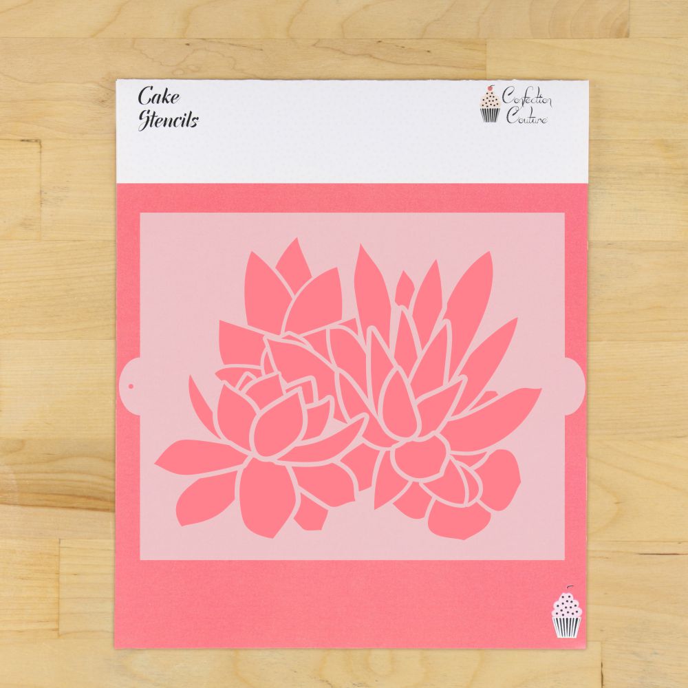 Succulents Cake Side Stencil for Barrel Cakes