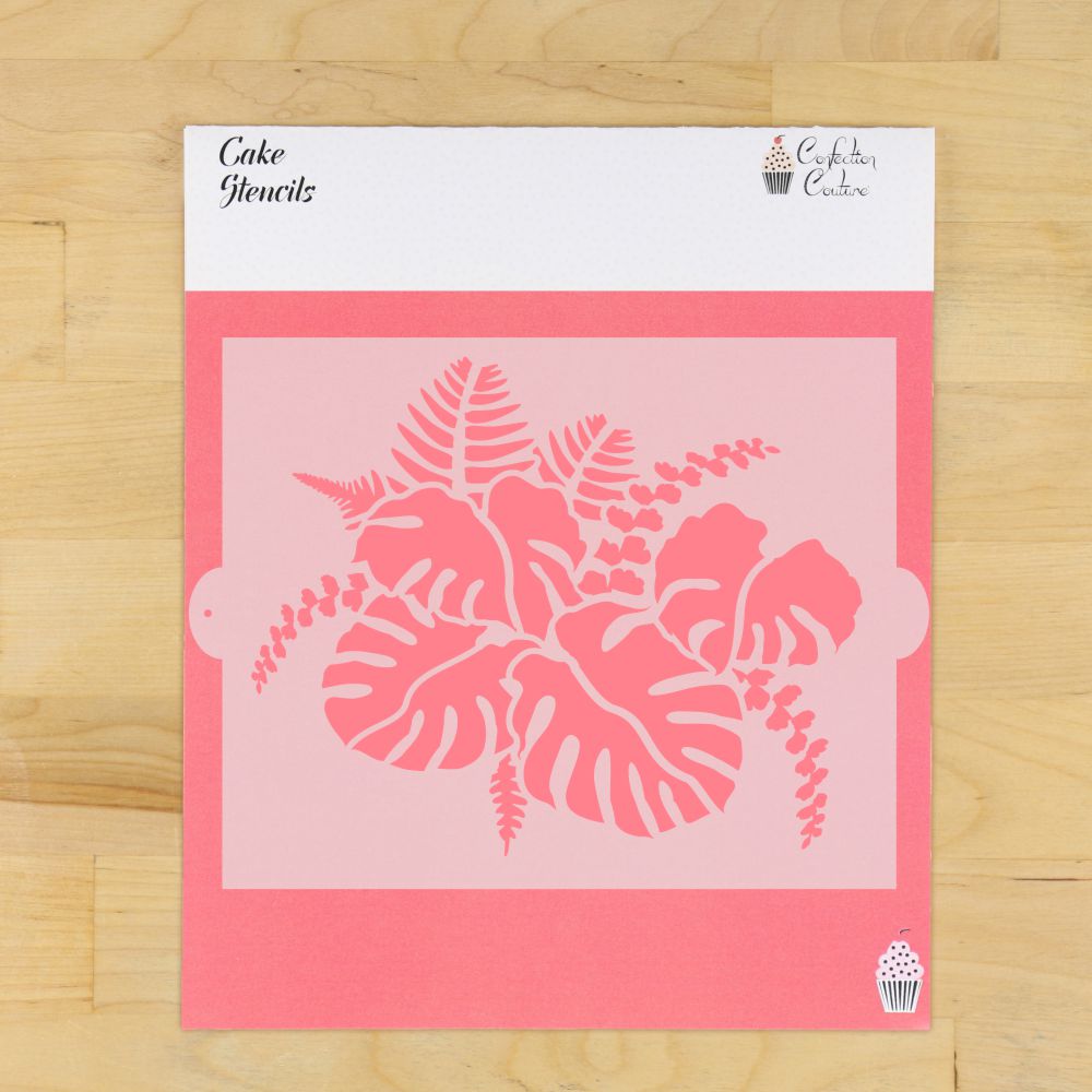 Jungle Luxe Cake Side Stencil for tall and barrel cakes