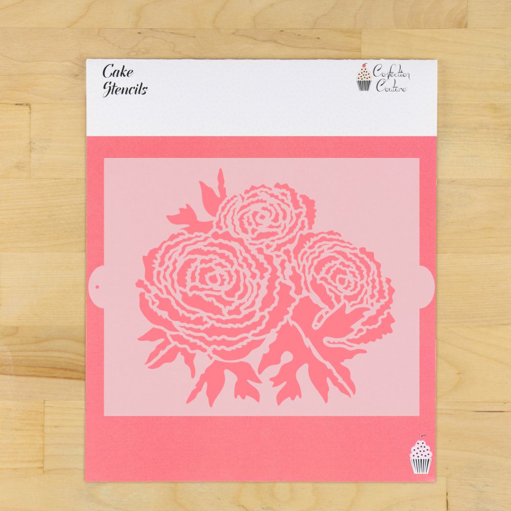 Ranunculus Cake Stencil for Barrel Cakes