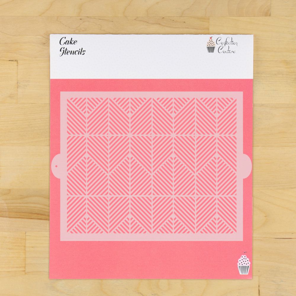 Raleigh Diamond Cake Side Stencil for barrel and tall cakes