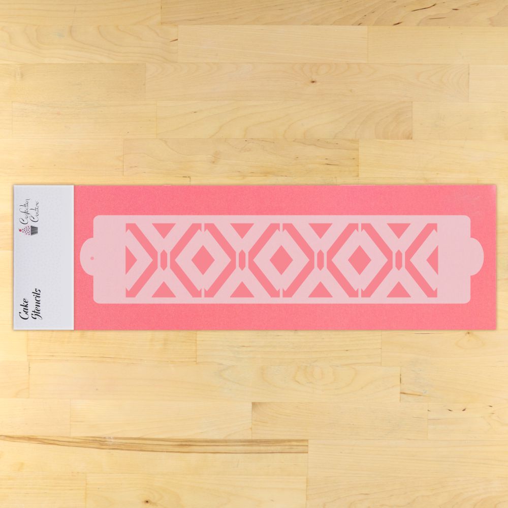 Astoria Diamond Cake Side Stencil for rectangular cakes