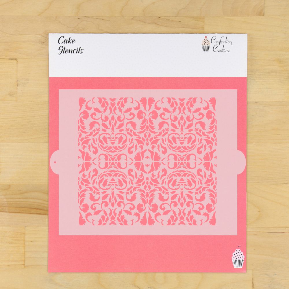 Acanthus Cake Side Stencil for barrel cakes