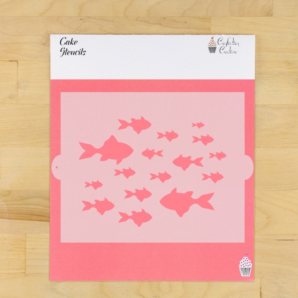 School of Fish Cake Side Stencil 9 x 11 inch