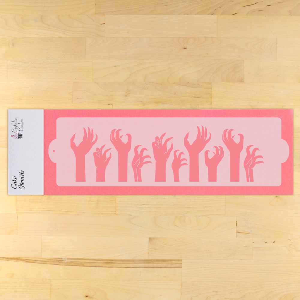 Zombie Hands Cake Side Stencil