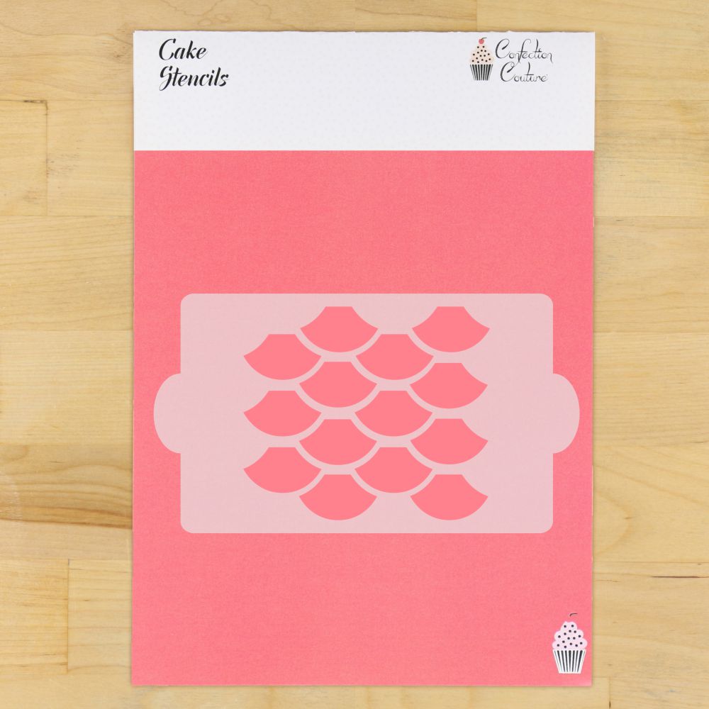 Mermaid Scales Cake Side Stencil
