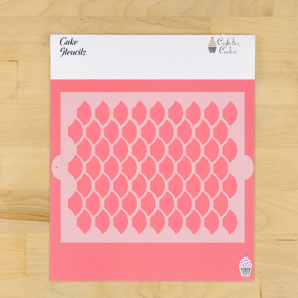 Mermaid Scales Cake Side Stencil 9 x 11 inches