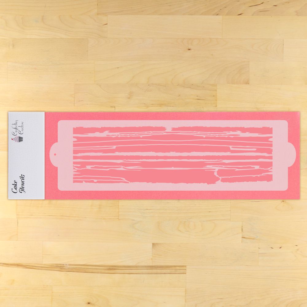 Wood Plank Cake Side Stencil