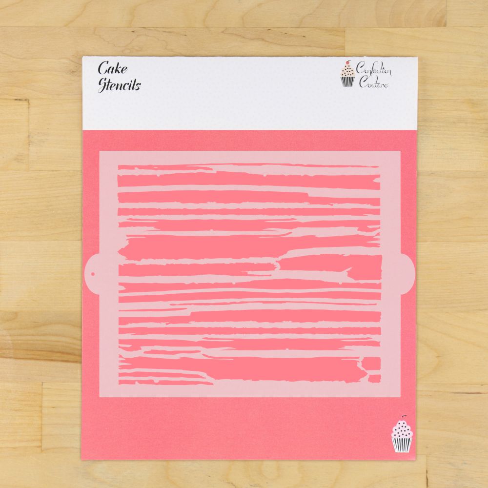 Wood Plank Cake Side Stencil