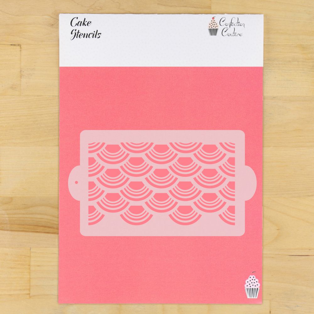 Japanese Wave Cake Side Stencil