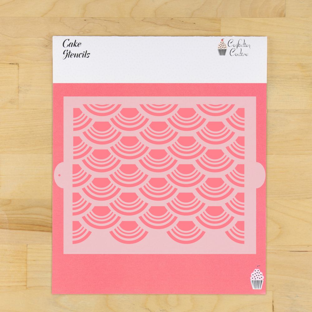 Japanese Wave Cake Side Stencil