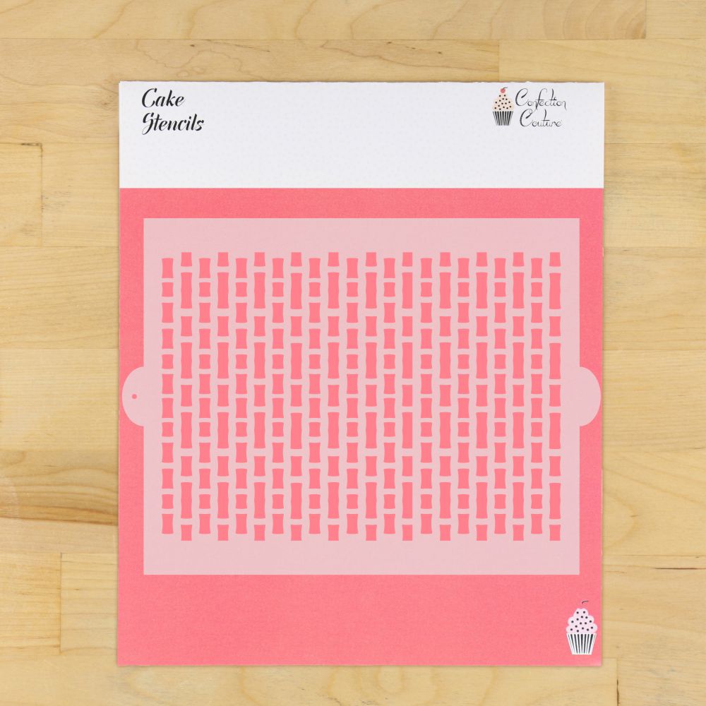 Bamboo Cake Side Stencil for barrel cakes