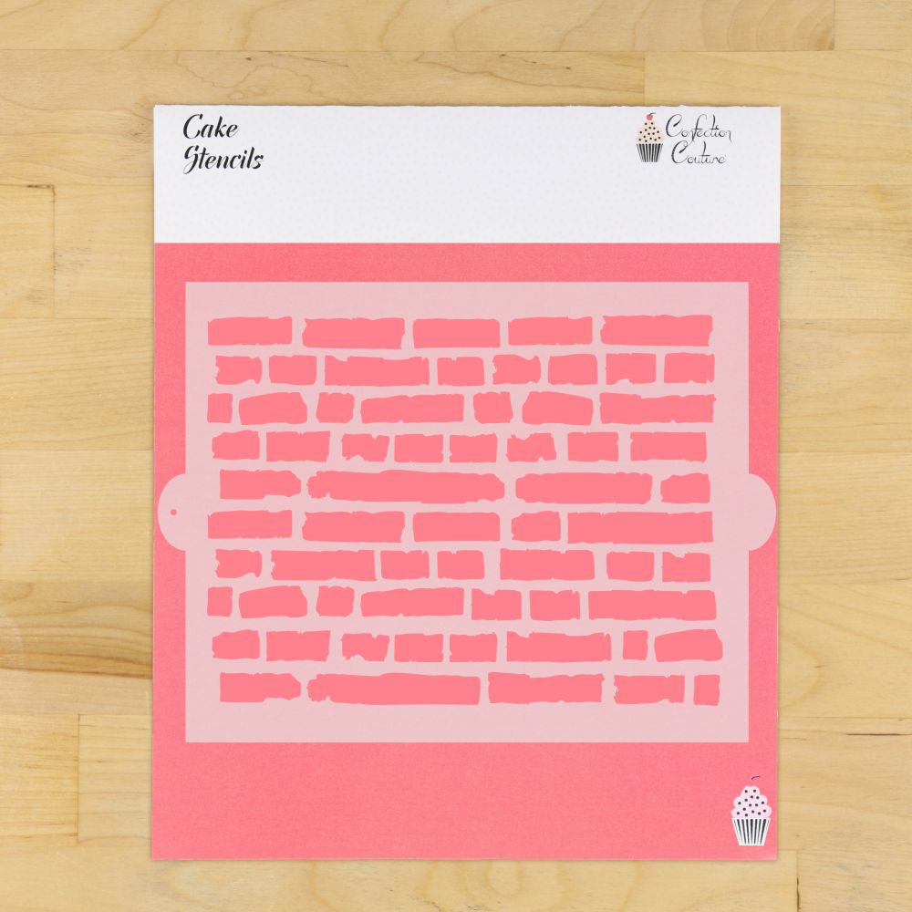 Brick Wall Cake Side Stencil for Extra Tall and Barrel Style Cake