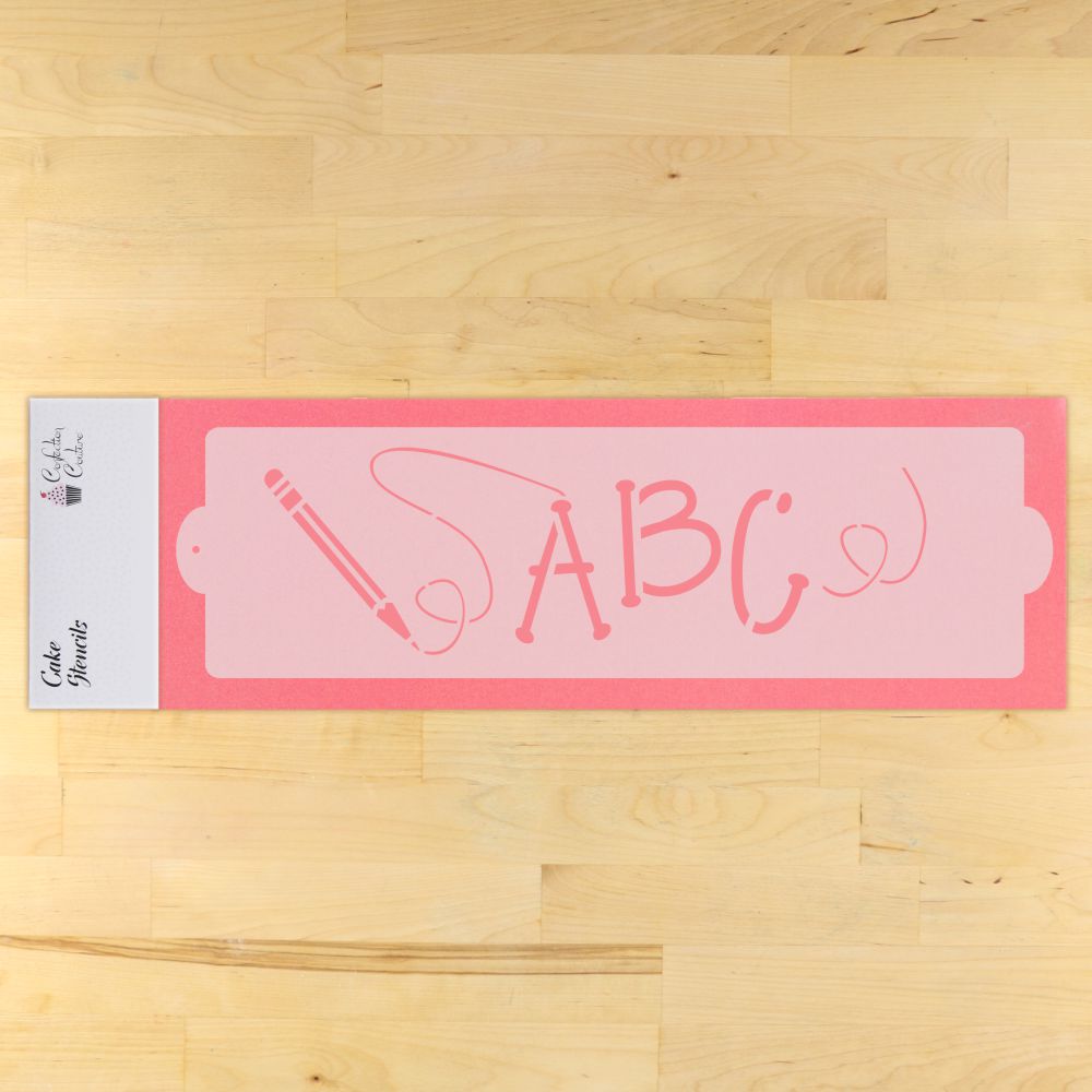 School Days Cake Side Stencil