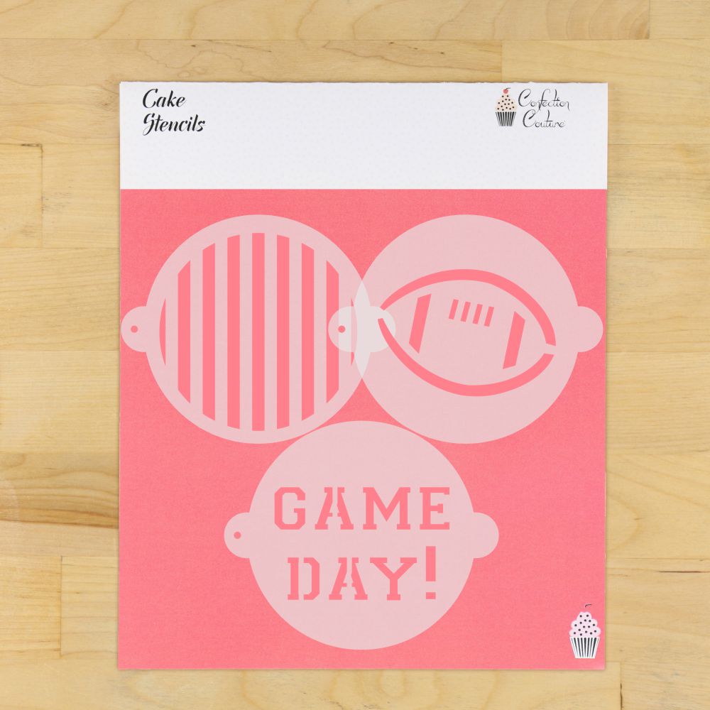 Football Cake Top Stencil Trio