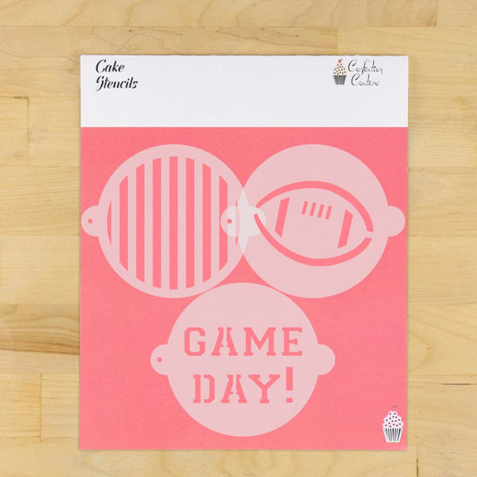 Football Cake Top Stencil Trio