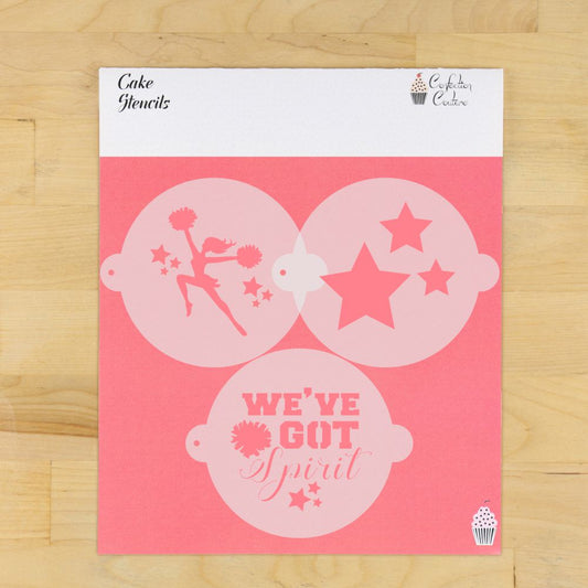Cheerleader Cake Top Stencil