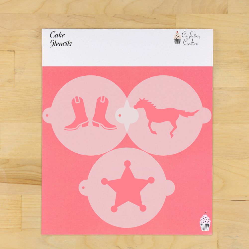 Cowboys Cake Top Stencil Trio