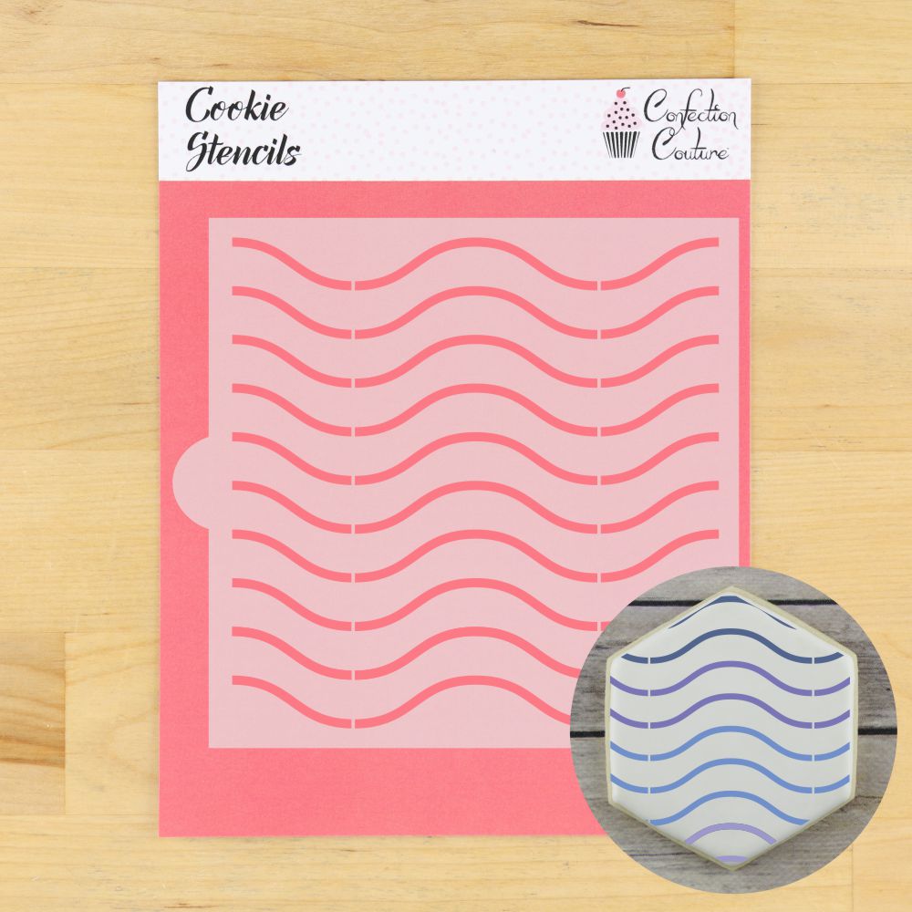 Waves Background Cookie Stencil Background