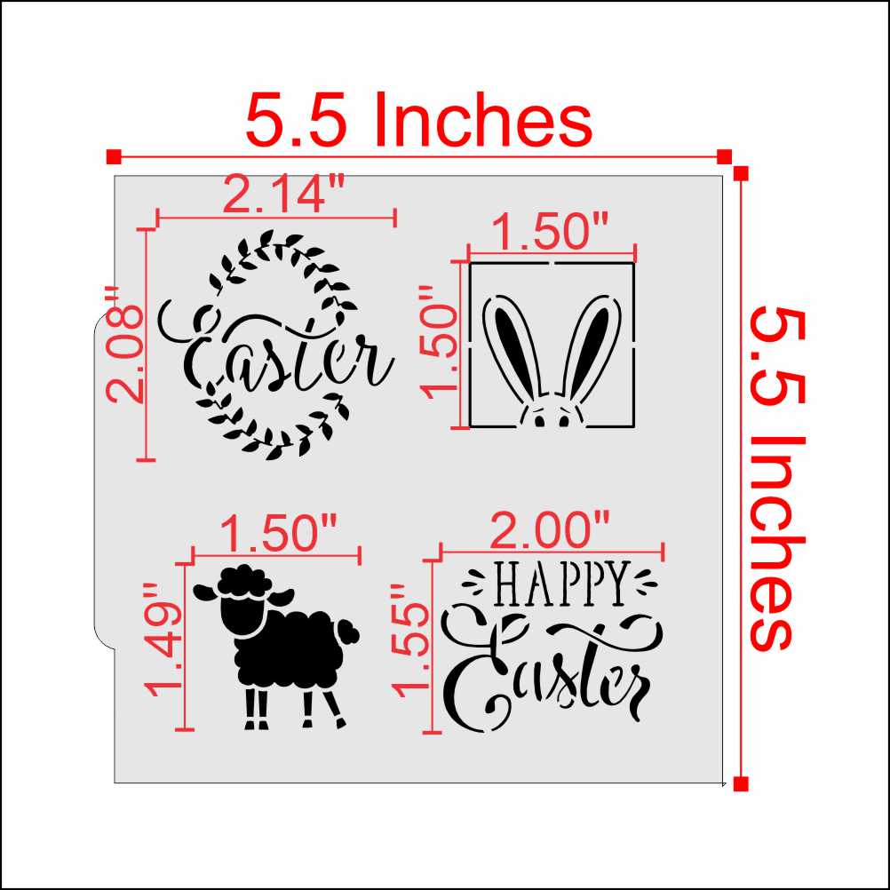 Easter Messages Stencil Dimensions