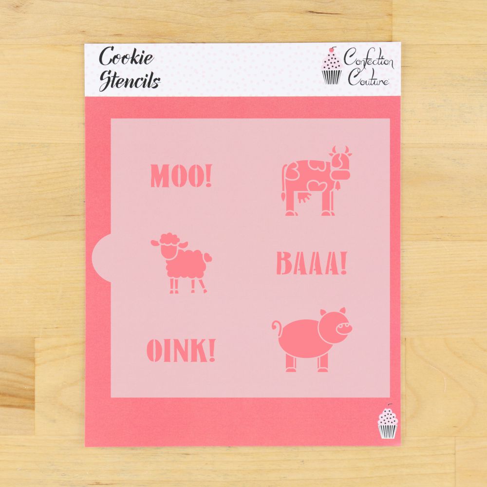 Farm Sounds Cookie Stencil