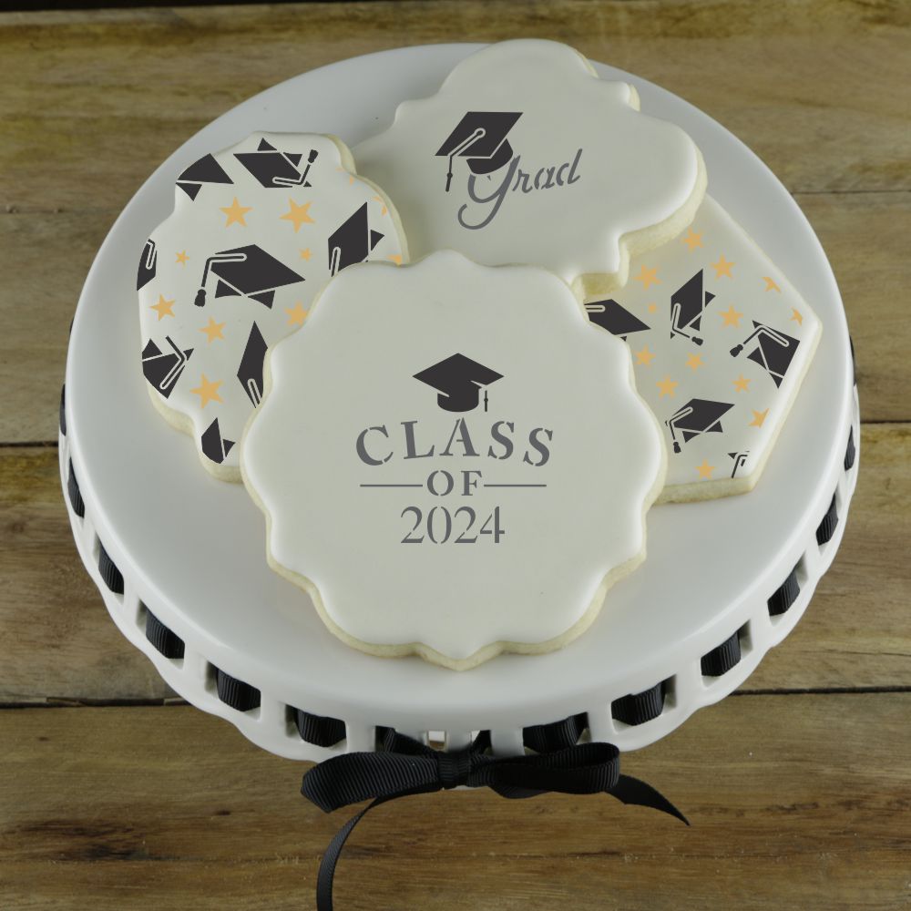Graduation Cookies using Graduation Cookie Stencils